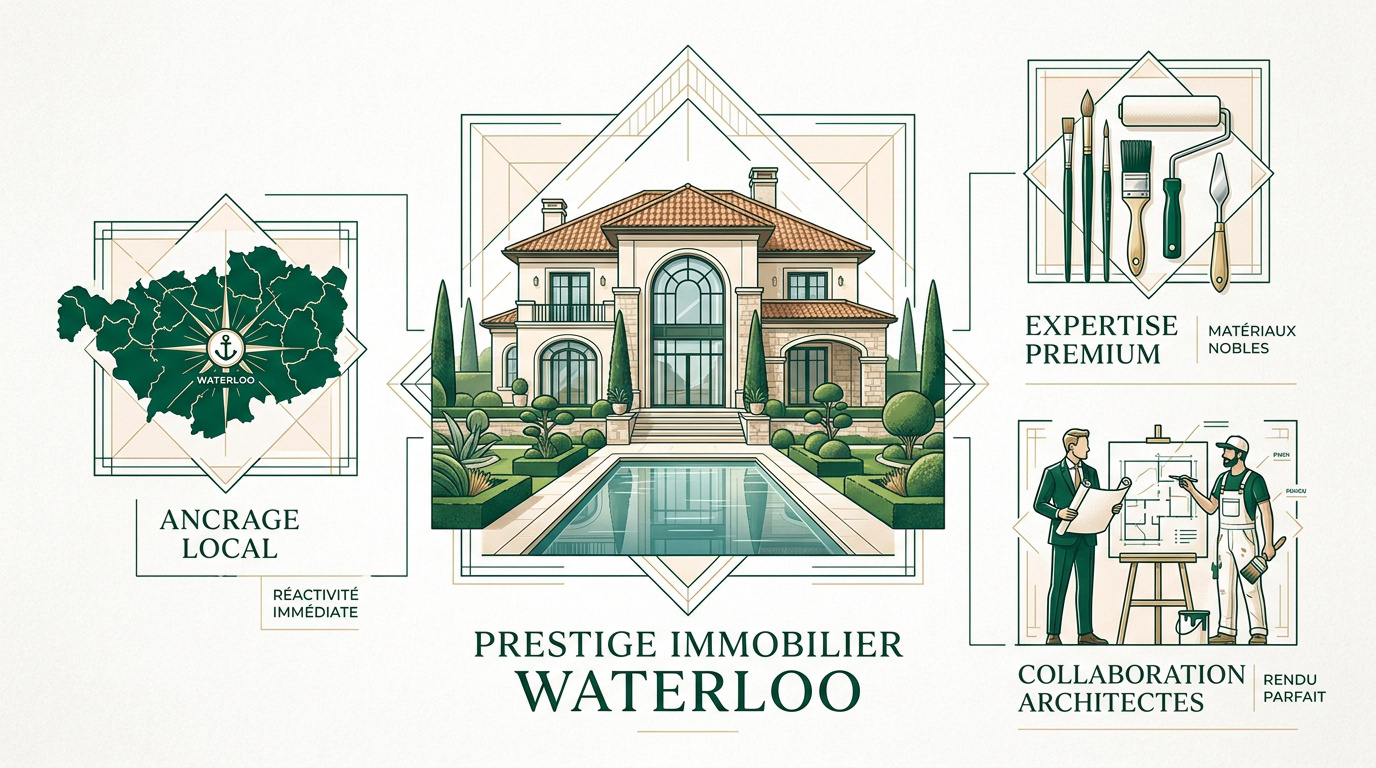Rénovation de peinture haut de gamme dans une villa de prestige à Waterloo