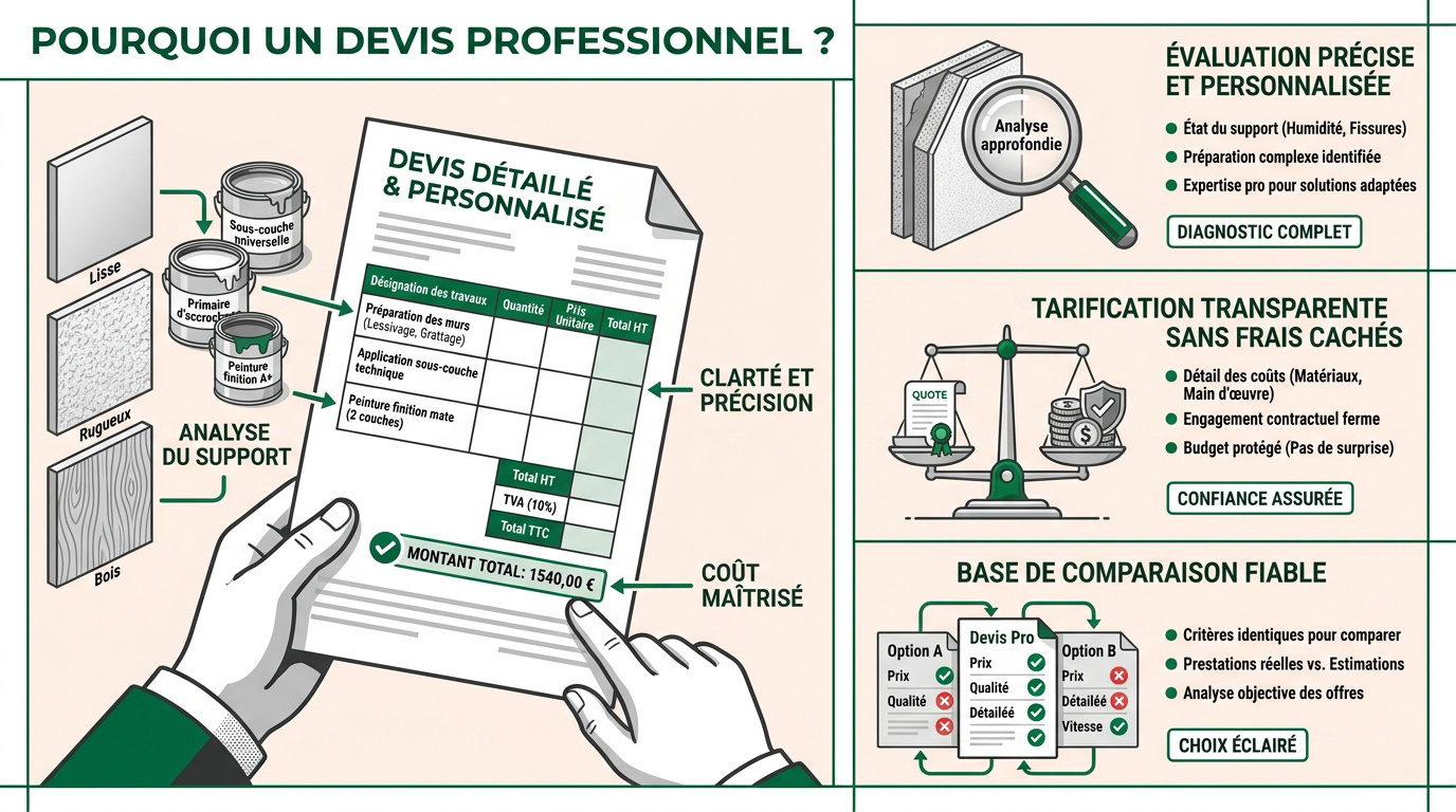 Analyse détaillée d'un devis de peinture professionnelle pour travaux de rénovation